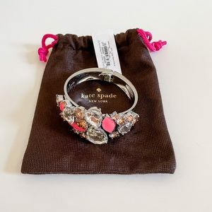 NWT Kate Spade New York Embellished Bracelet-Silver/Pink